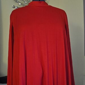 Elegant Red Pleated Tent  Dress